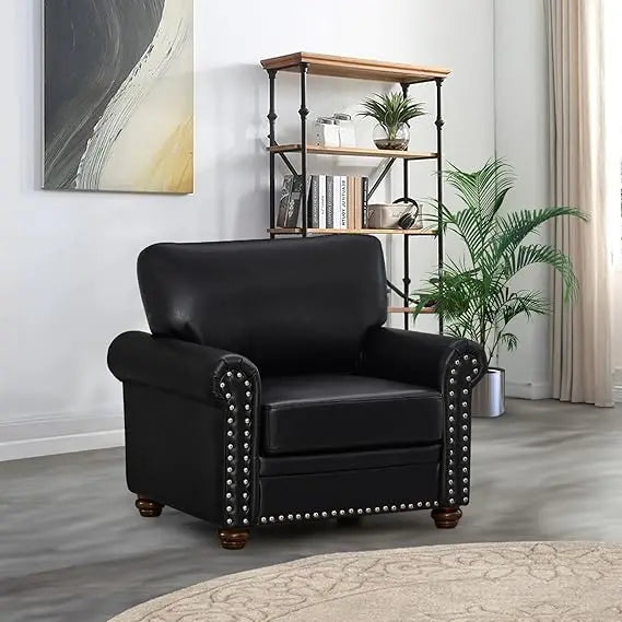 Faux Leather Mid Century Modern Accent Chair for Stylish Living