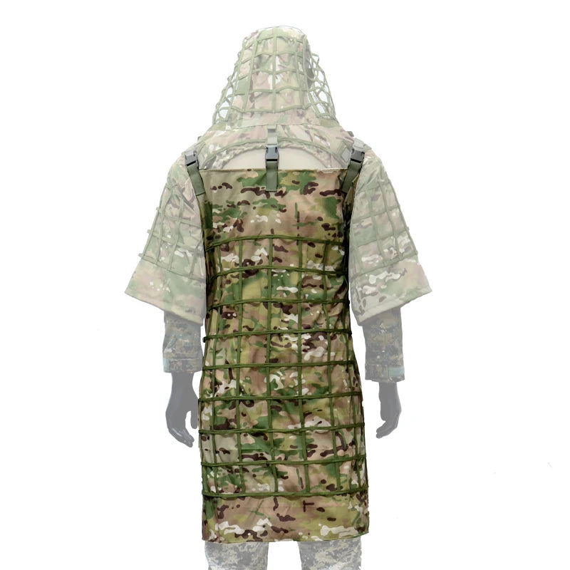 ROCOTACTICAL Tactical Ghillie Suit Viper Hood With 3D Leafy Stripes