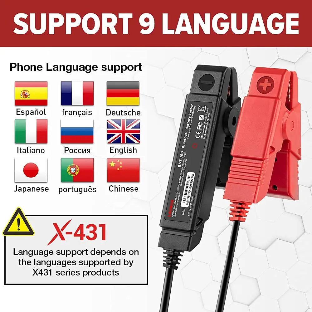 Launch X431 BST360 Battery Tester 12V 2000CCA Voltage Automotive Battery Analyzer Diagnostic Tool for Cars Free Update