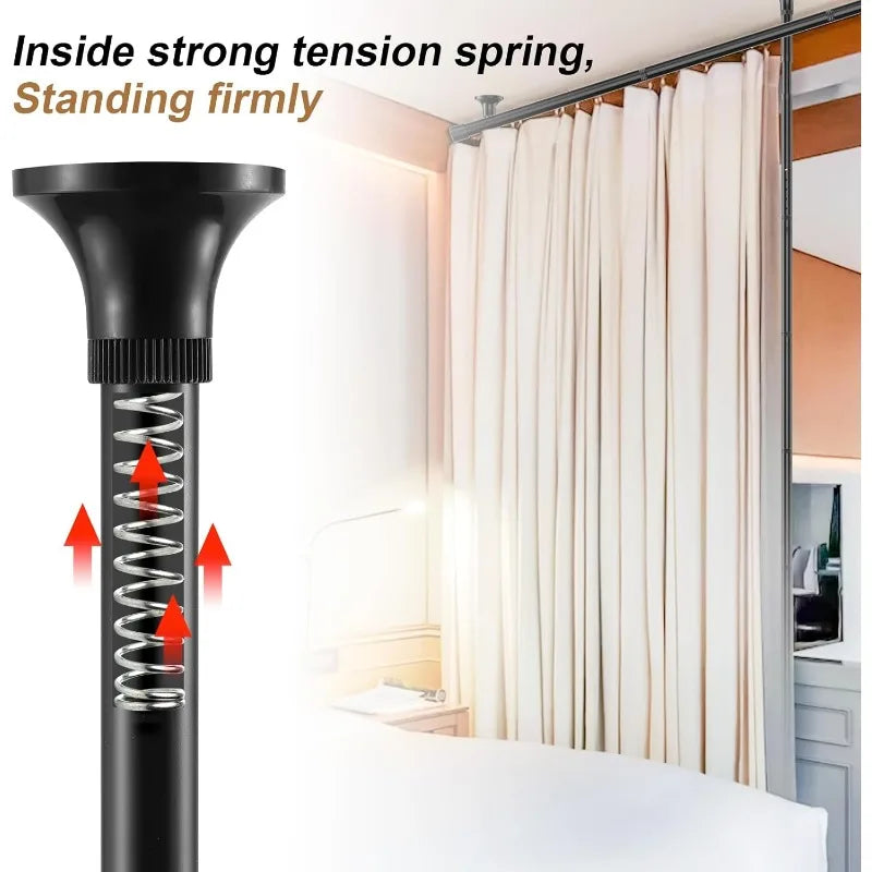 Heavy Duty No Drill Room Divider Curtain Rod System