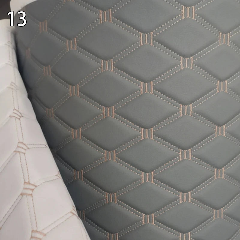 100x158cm Faux Leather Fabric Sponge Quilted Embroidered Car Interior Material and Home Decor PVC Fabric