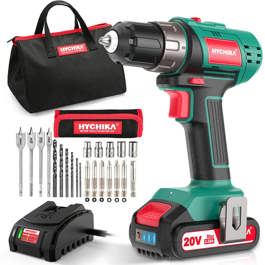 HYCHIKA Cordless Electric Screwdriver with LED Light and Charger
