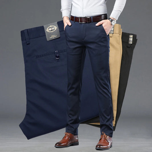 Men's Slim Fit Casual Suit Pants for Summer Wear