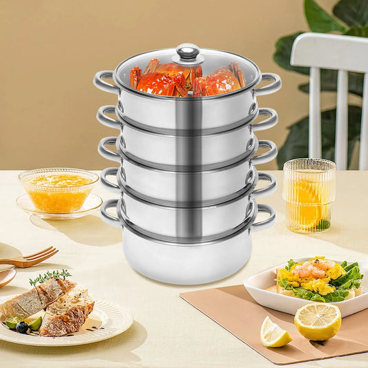 Multi-Function Stainless Steel Steamer for Versatile Cooking