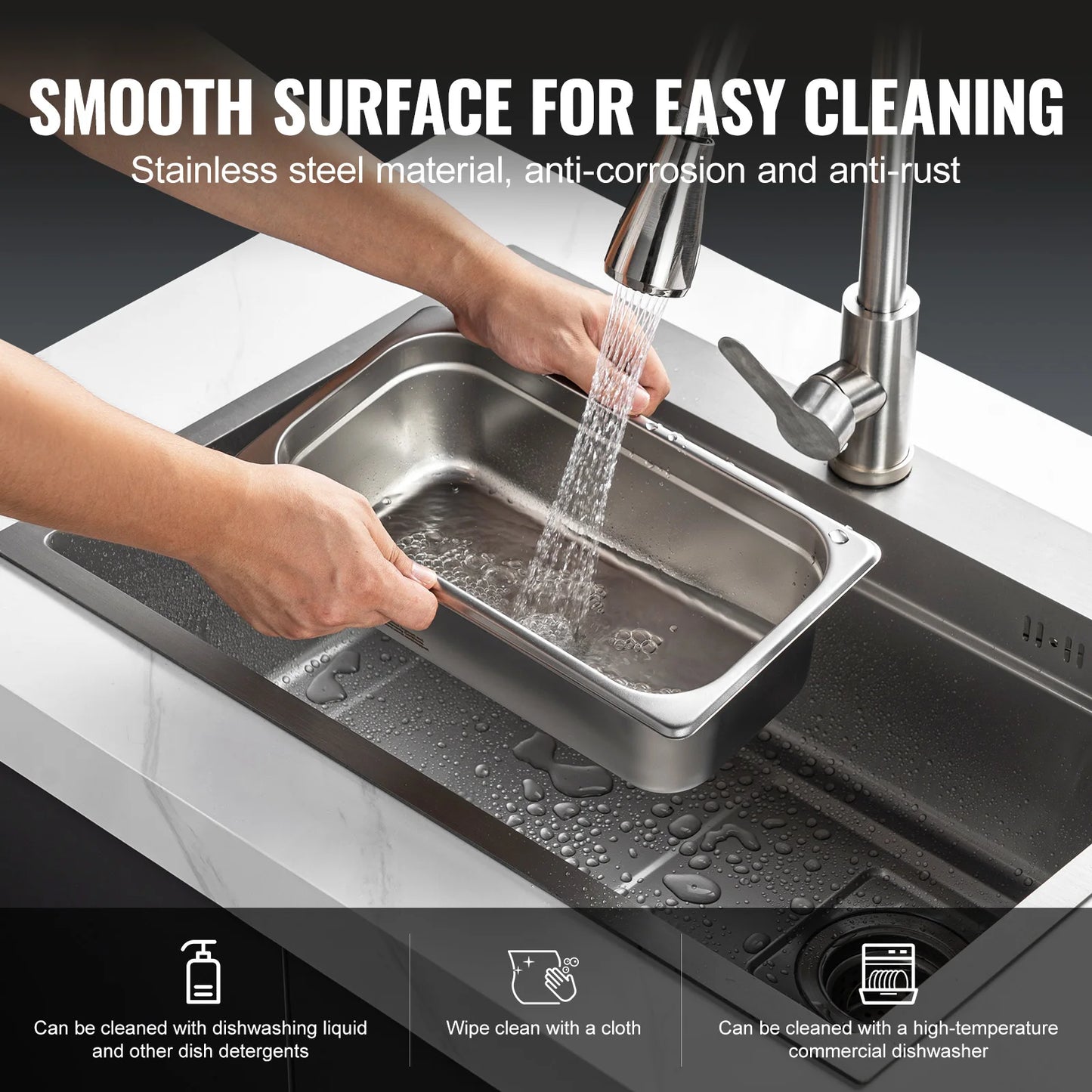 SucceBuy 8 Pack Buffet Chafing Dishes 5.93L Gastronorm Pans