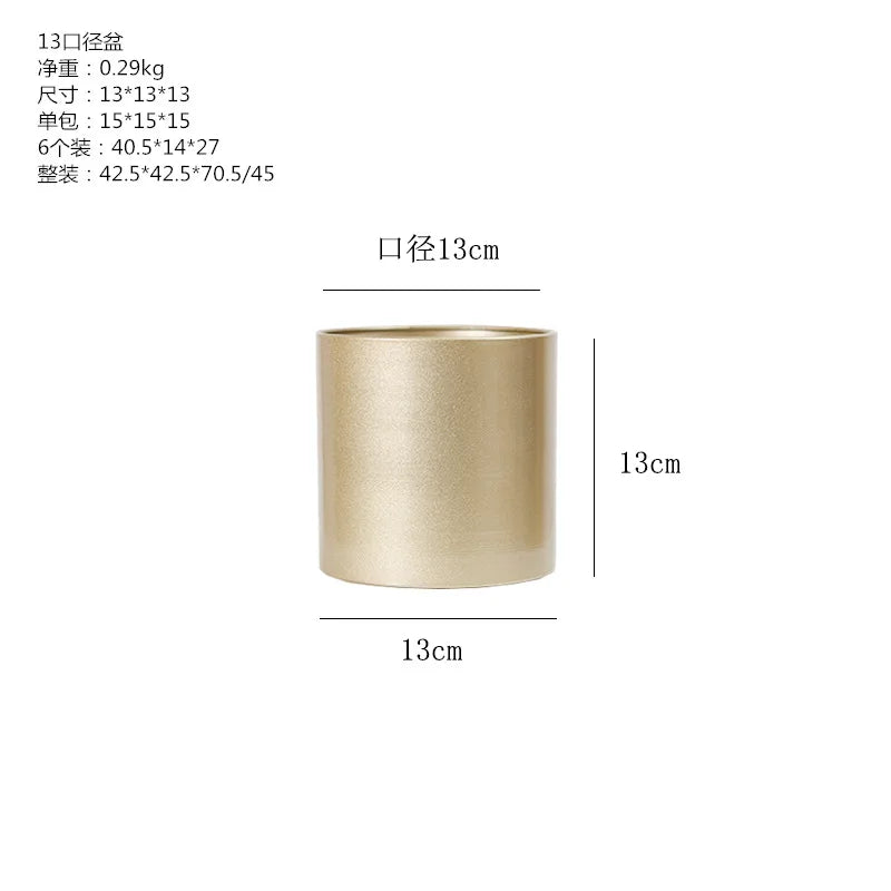 Creative Cylindrical Metal Flower Pot For Home Decoration