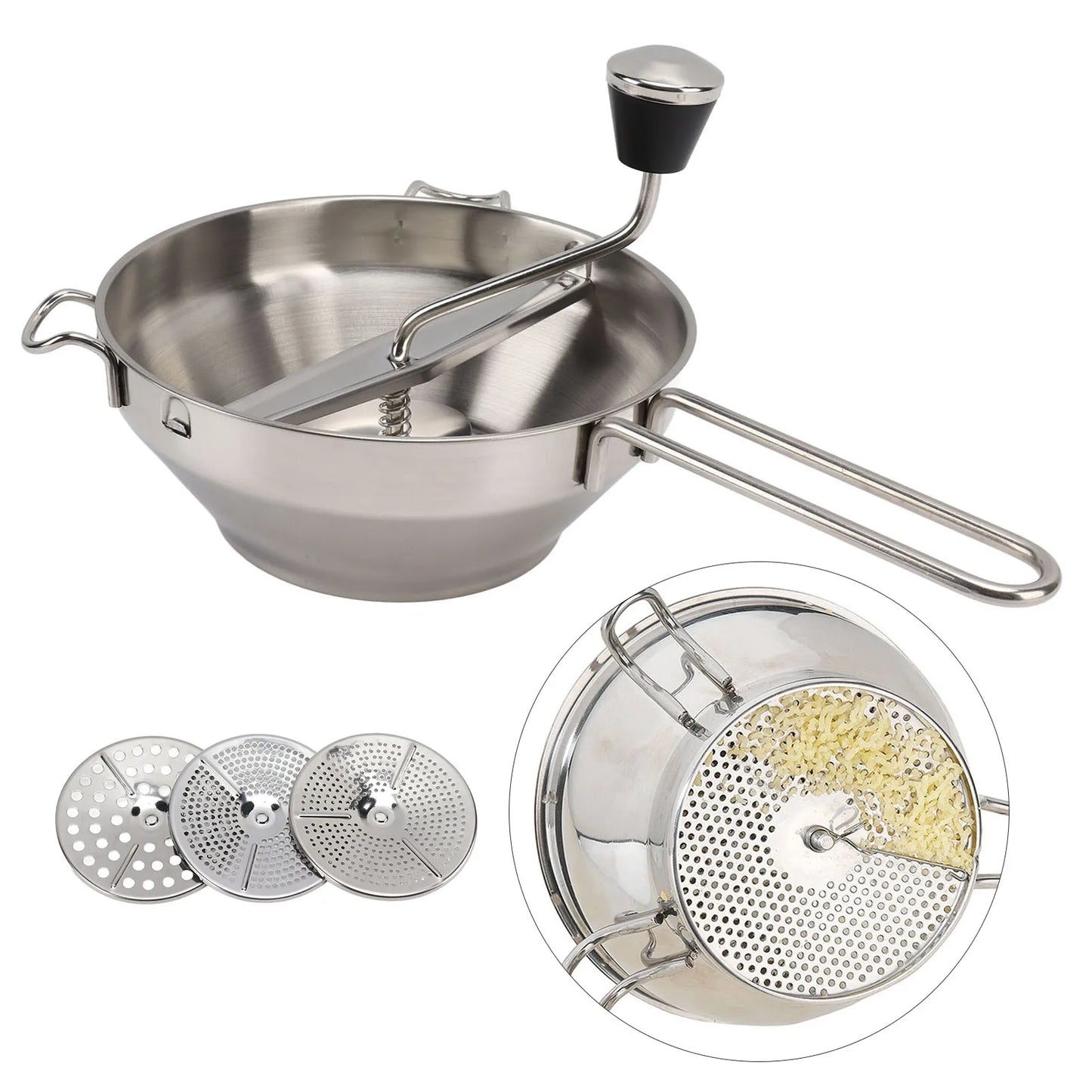 Stainless Steel Vegetable Mill for Easy Food Preparation and Straining