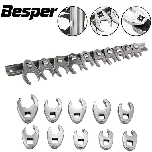 Besper Crowfoot Wrench Set Open End Tool Kit Pro Grade