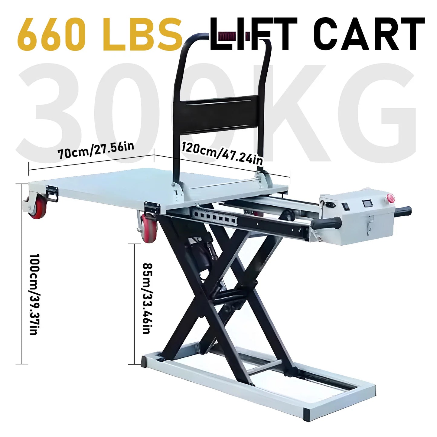 300kg Heavy Duty Folding Hand Truck Electric Utility Cart