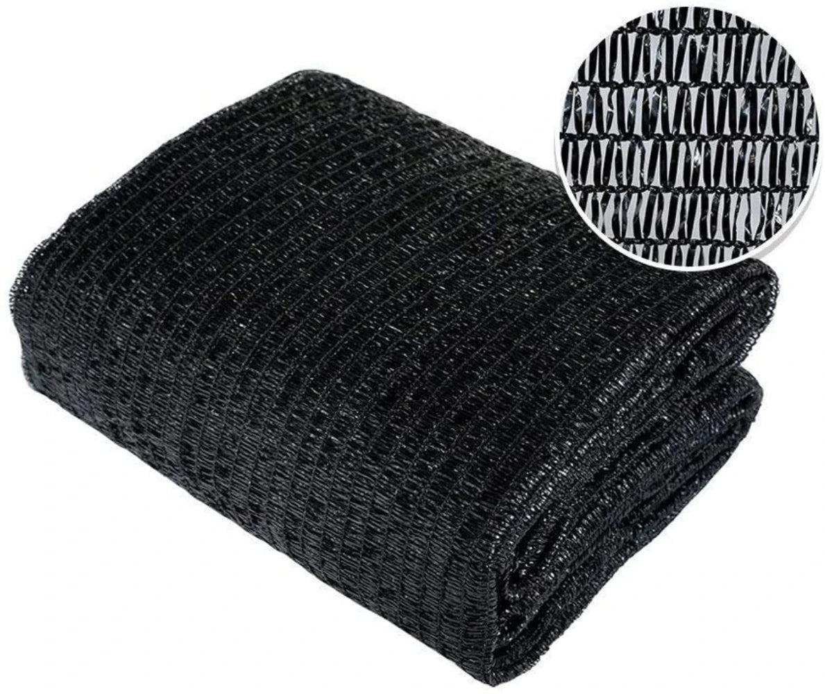 6.5 Ft x 20 Ft 50 Percent Sunblock Shade Cloth Cover with Clips for Plants in Black