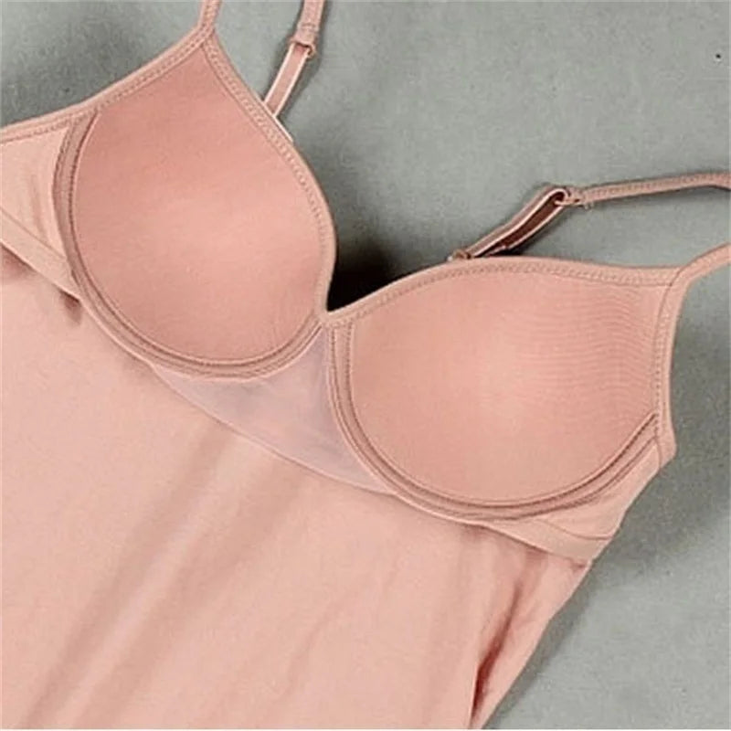 GAOKE Women's Solid Padded Camisole Top with Built-In Bra