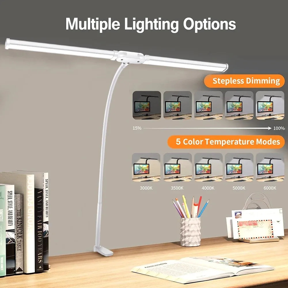 LED Desk Lamp with Clamp for Home Office and Reading