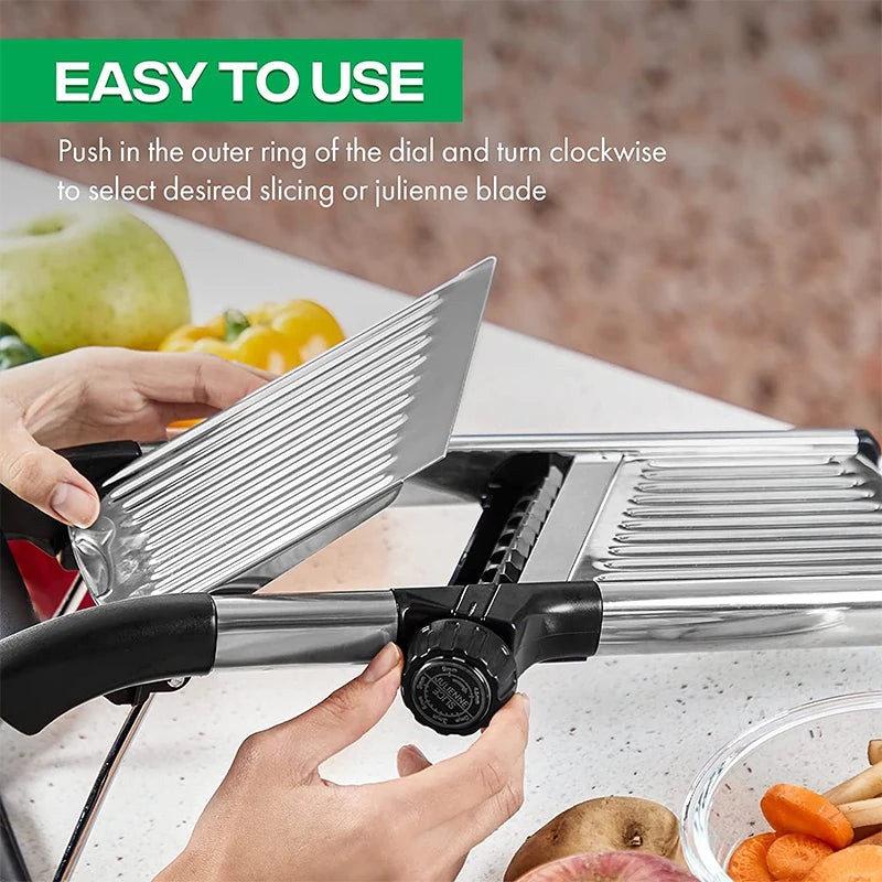 Adjustable Stainless Steel Vegetable Mandoline Slicer for Easy Chopping