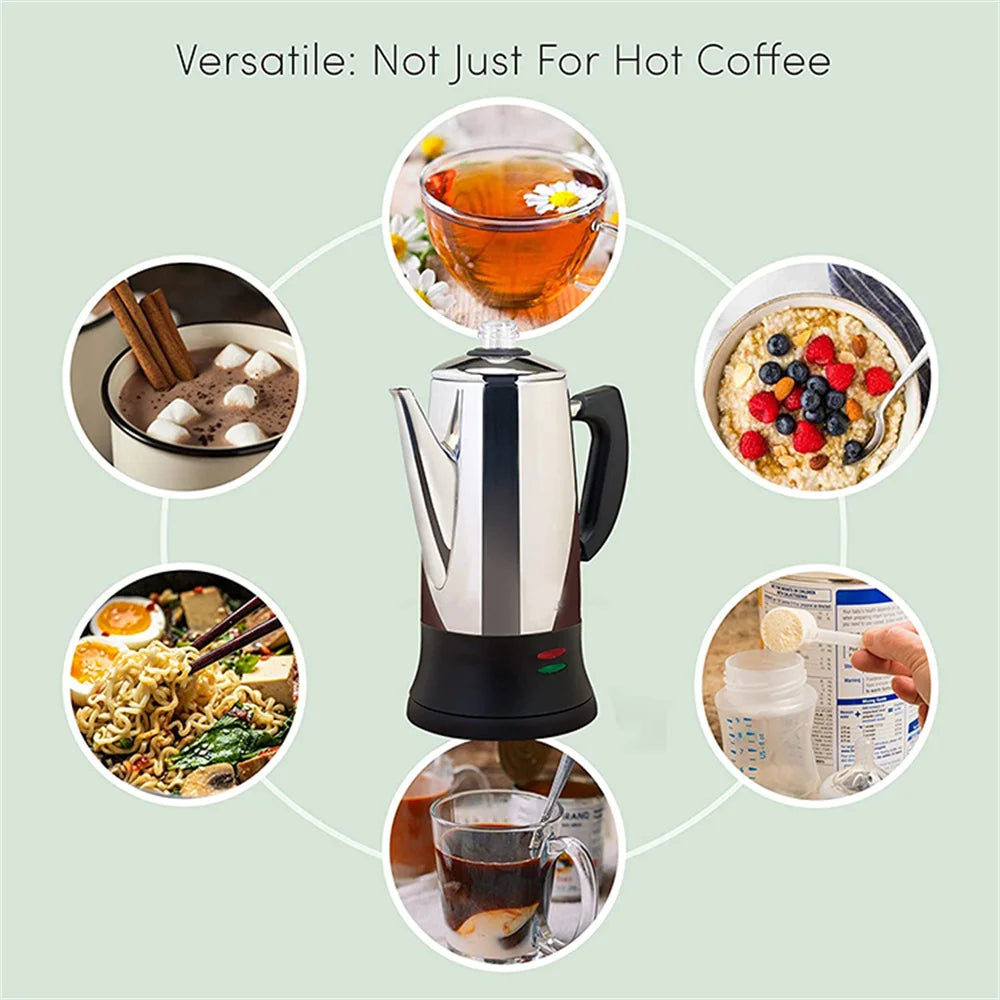 SenseMake 1.8L Percolator 12 Cup Steel Coffee Maker