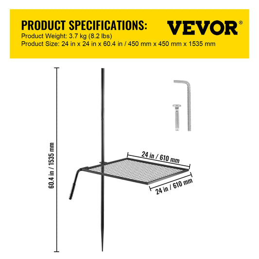 VEVOR Swivel Charcoal Grill For Outdoor Camping And Barbecue