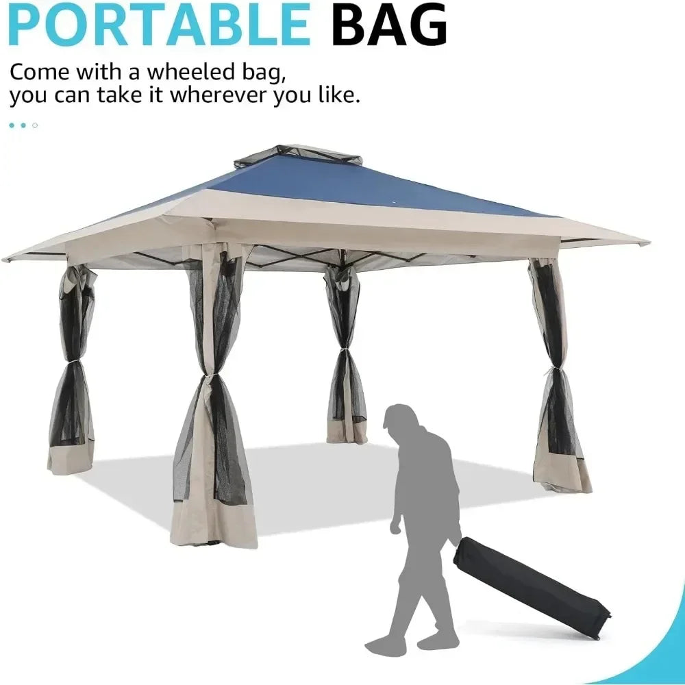 Frame Pop Up Gazebo Outdoor Patio Tent With Mosquito Net
