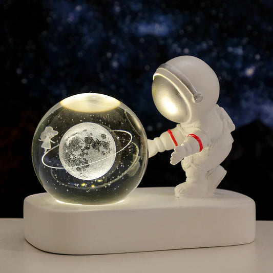 Creative 3D Astronaut Crystal Ball Night Light for Kids