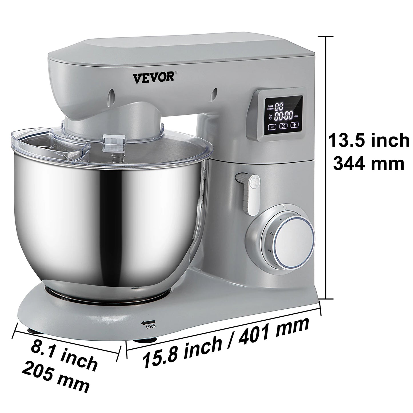 VEVOR 5.5 7L Electric Stand Mixer With 6 Speeds And LCD Screen