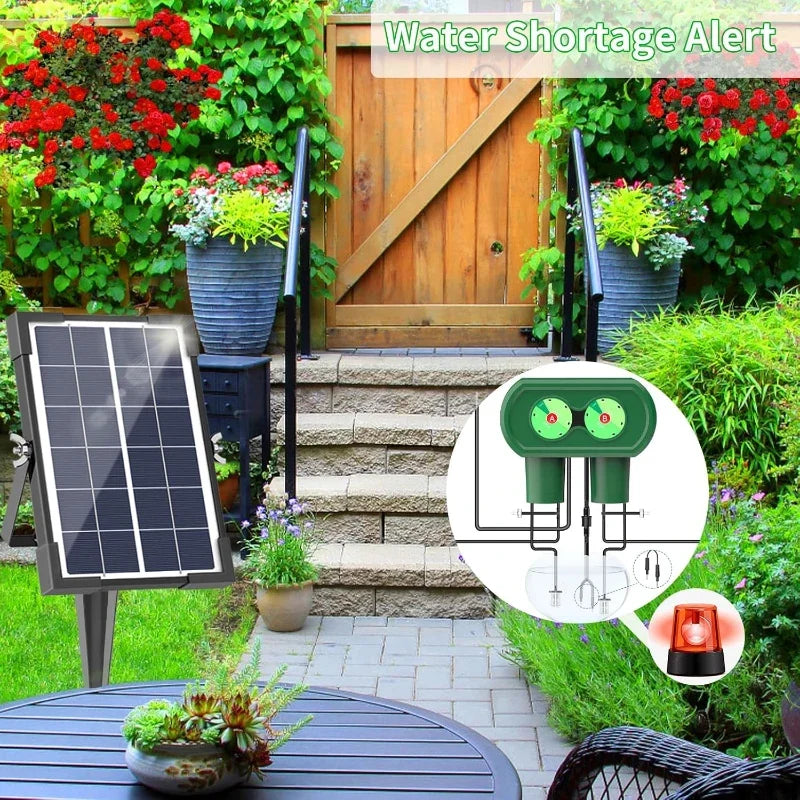 Solar Powered Automatic Drip Irrigation System DIY Watering Device Split Type Dual Pump Kit