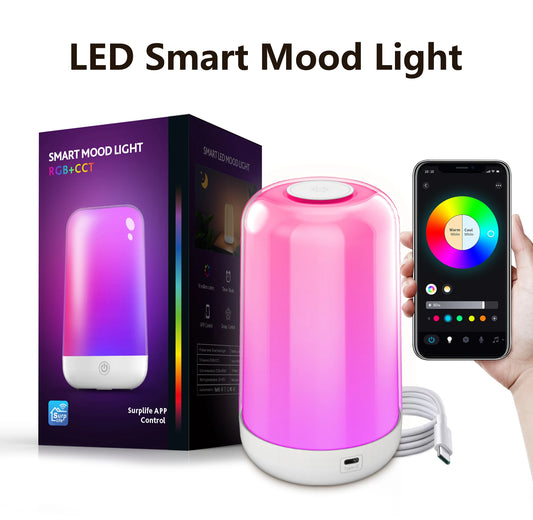 Smart Touch Dimmable RGB Nightstand Lamp for Cozy Ambiance