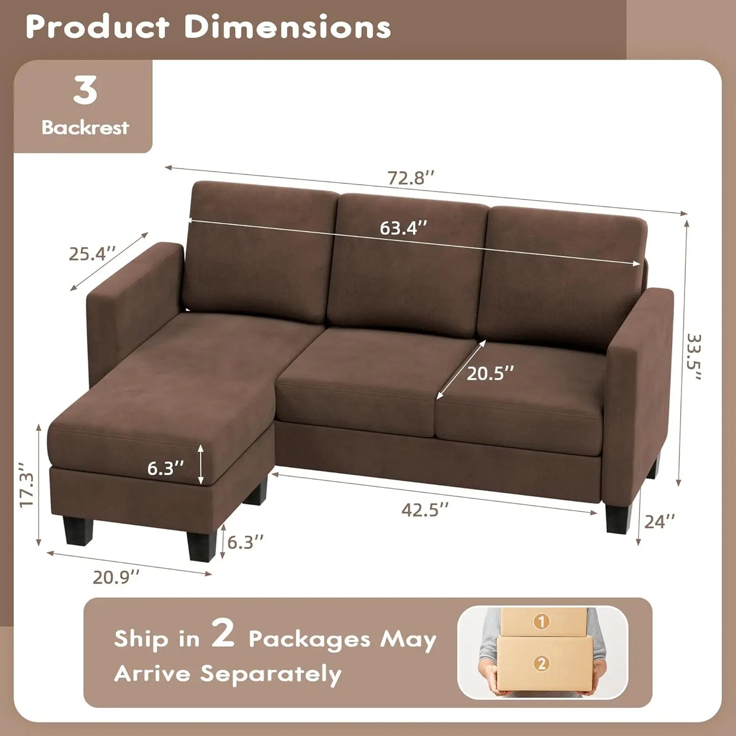 Ticify Velvet Sofa Couch With Ottoman For Living Room