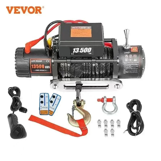 VEVOR 13500 Lbs 12V Electric Winch With Synthetic Tow Rope