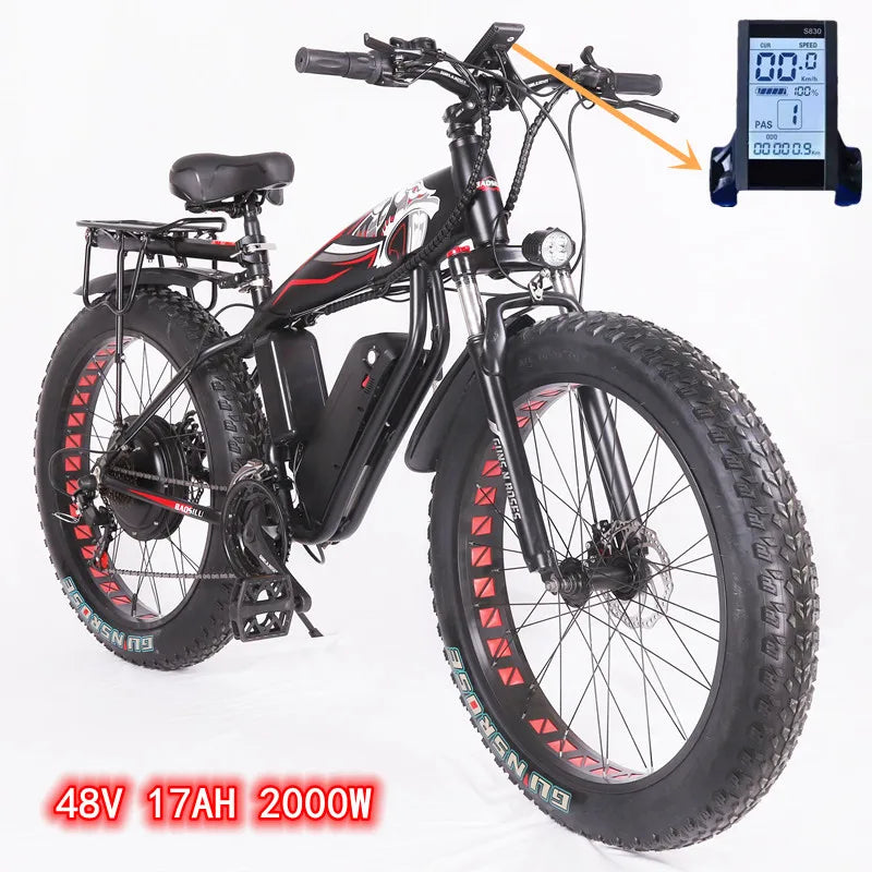 Fat Tire Electric Bicycle 1000W 48V 17Ah Mountain Bike