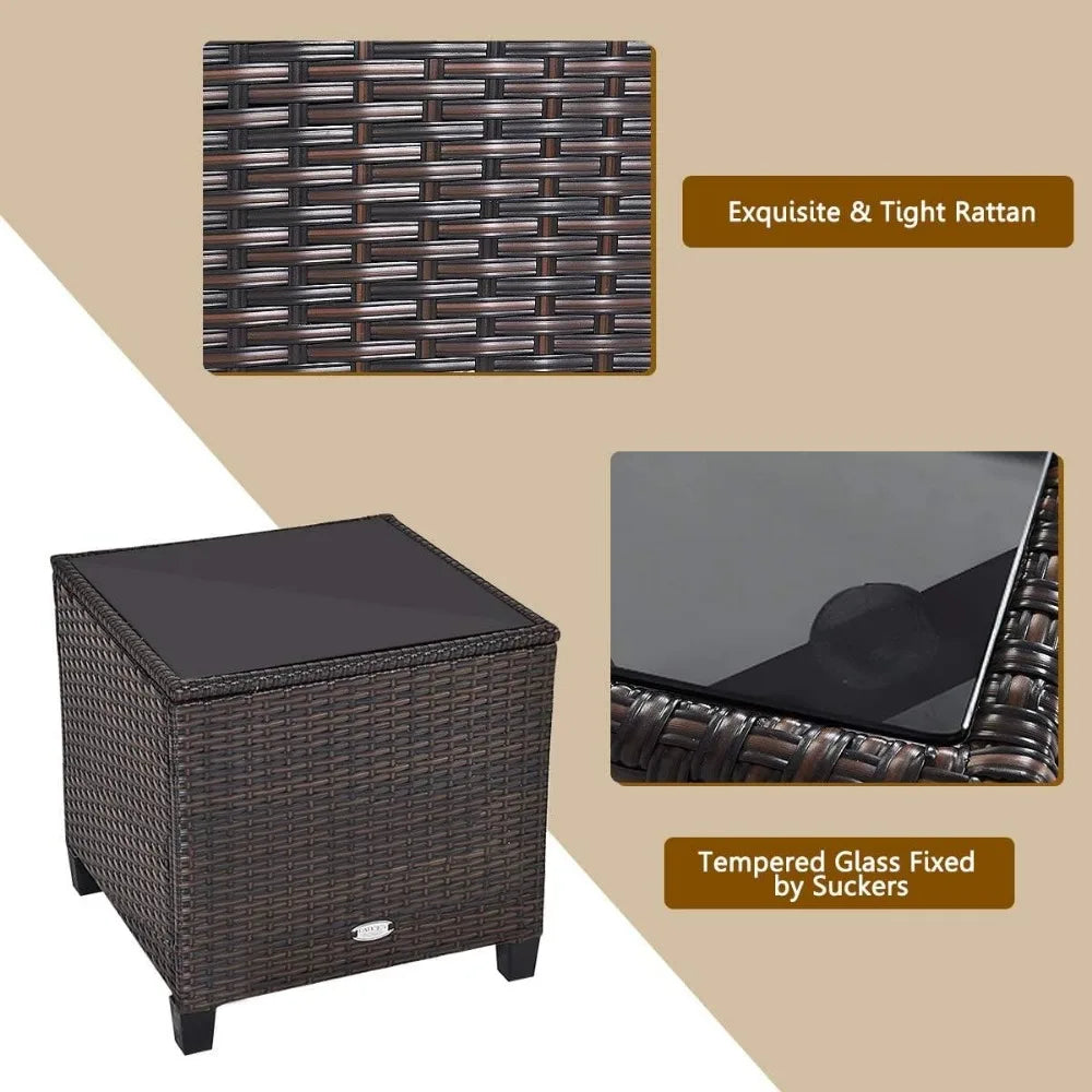 Patio Conversation Set with Washable Cushions and Coffee Table