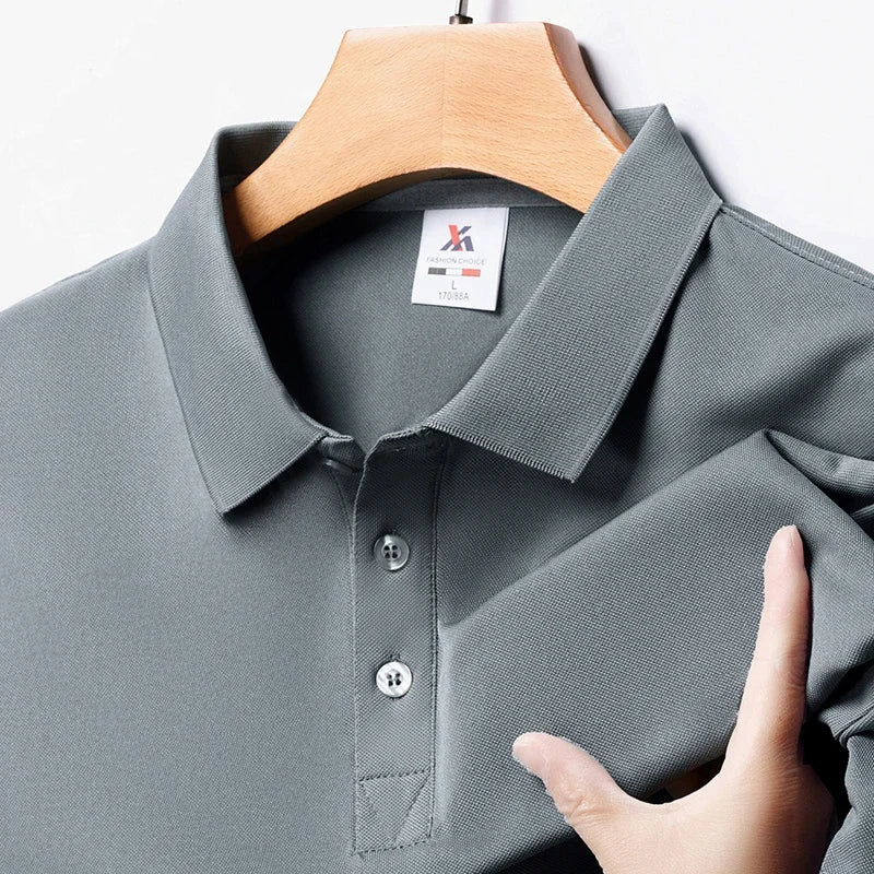 Men's Breathable Short Sleeved Polo Shirt for Summer Style