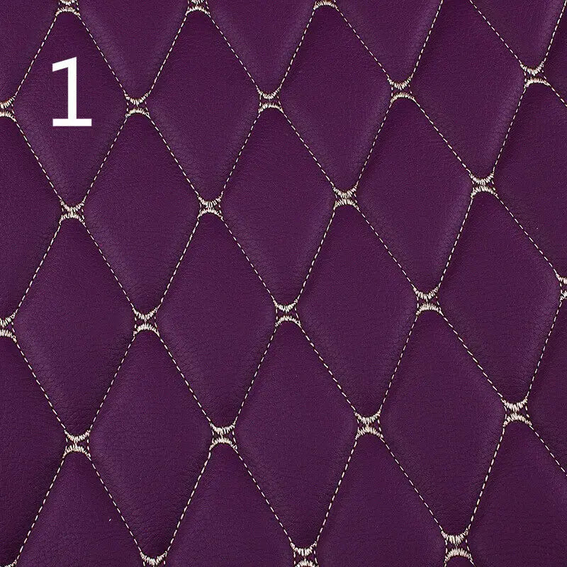 100x158cm Faux Leather Fabric Sponge Quilted Embroidered Car Interior Material and Home Decor PVC Fabric