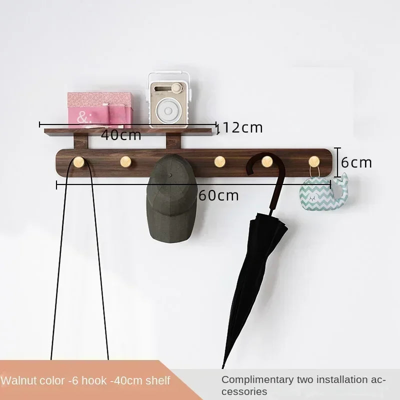 Oeny Multifunctional Coat Rack With Wall Hooks And Shelving