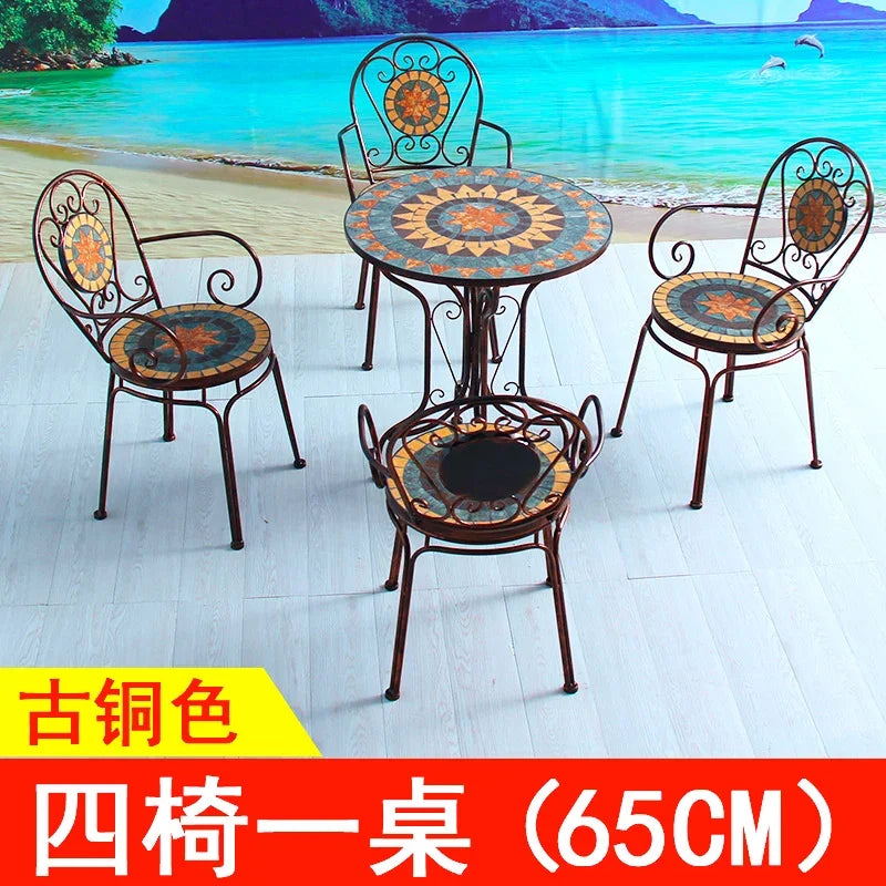 Lounge Sectional Garden Furniture Set Modern Natural Metal Balcony Garden Furniture Nordic Design