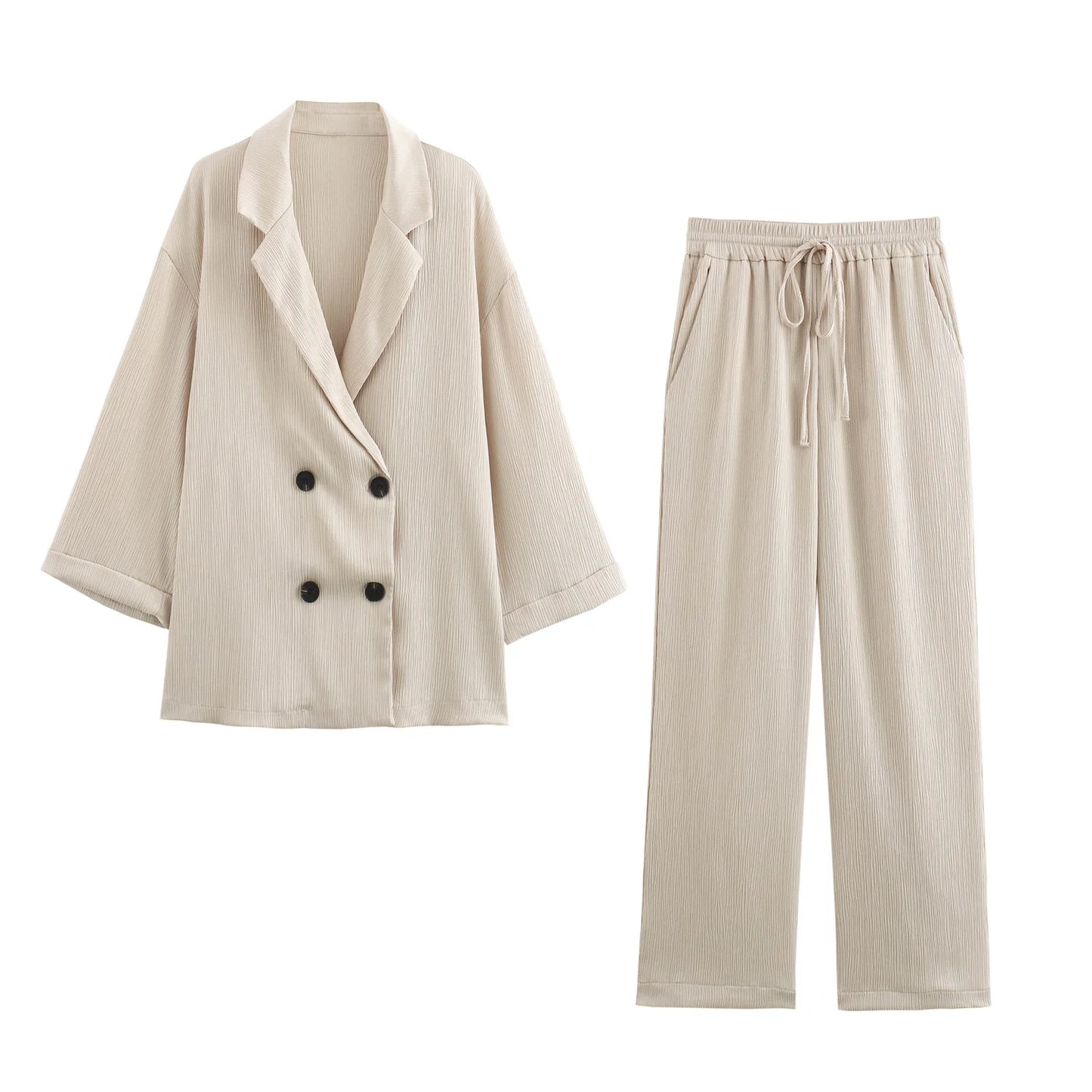 ZERAIN Women's Fashionable Suit Jacket and Pants Set