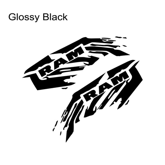 2Pcs Pickup Splash Stripes Bed Stickers For Dodge RAM Hemi 1500 2500 3500 Rebel Vinyl Decals Auto Truck Decor