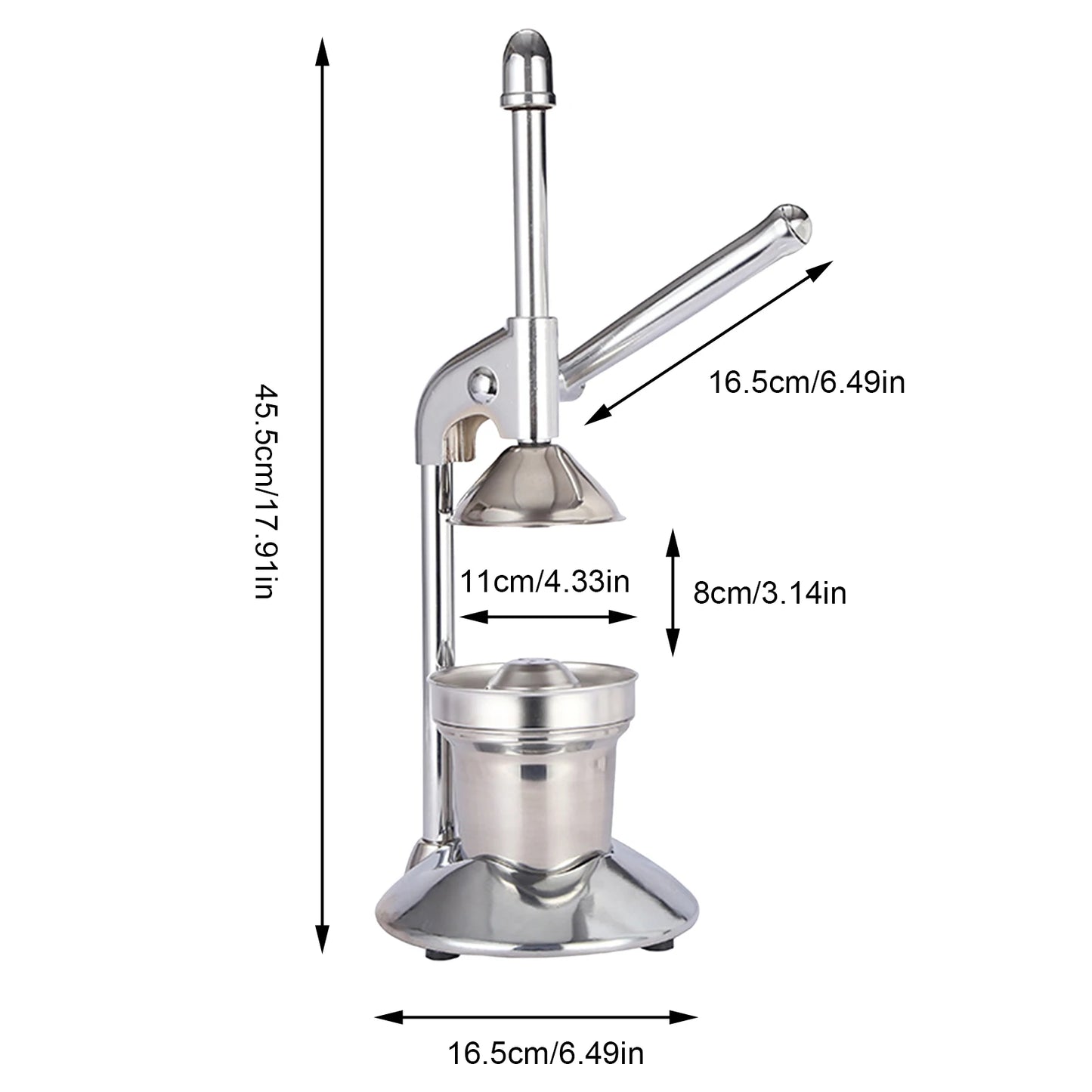 Stainless Steel Manual Citrus Juicer for Fresh Juice Extraction