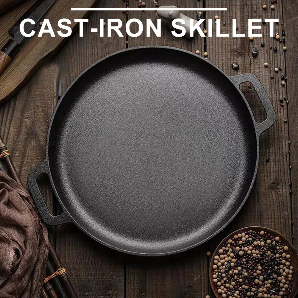 Cast Iron BBQ Camping Fry Pan with Dual Handles