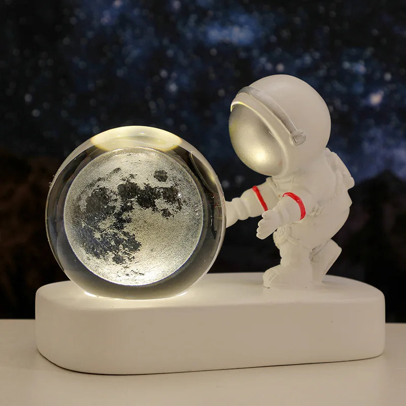 Creative 3D Astronaut Crystal Ball Night Light for Kids