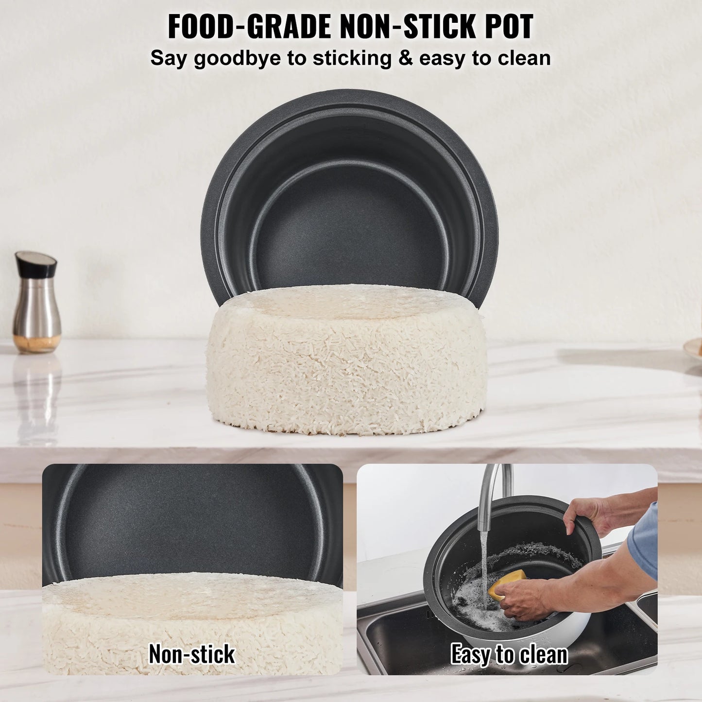 SucceBuy Commercial Rice Cooker Aluminium Nonstick Inner Pot