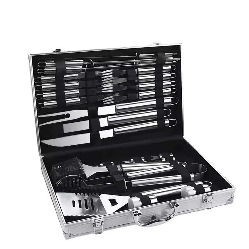 Stainless Steel BBQ Tool Set for Outdoor Grilling Enthusiasts