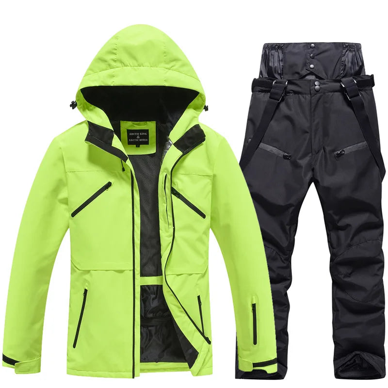 Arctic Queen Women's Ski Suit Hooded Waterproof Windproof Jacket Pants