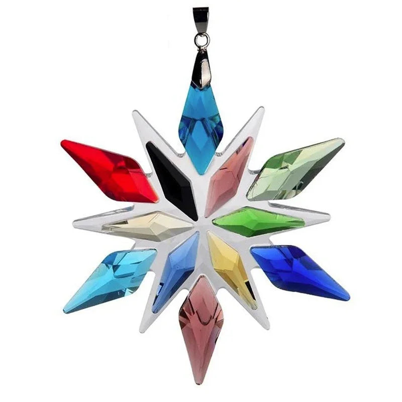 Elegant Snowflake Clear Crystal Car Pendant Ornament for Interiors