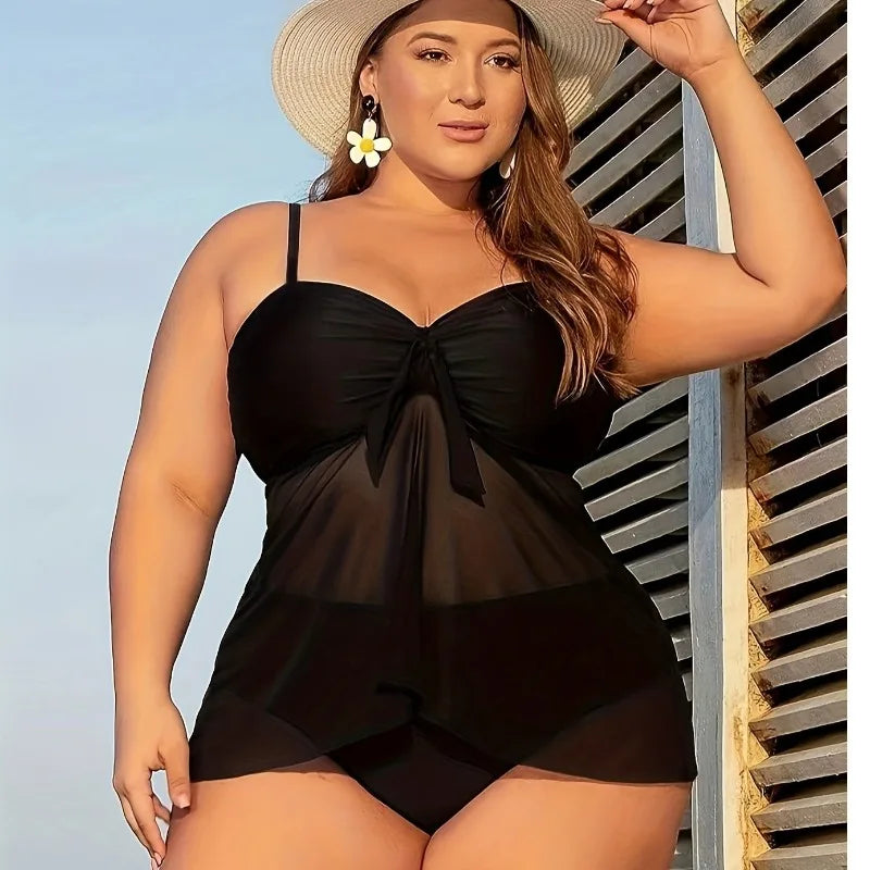 Plus Size Tie Dye Tankini Swimwear for Women