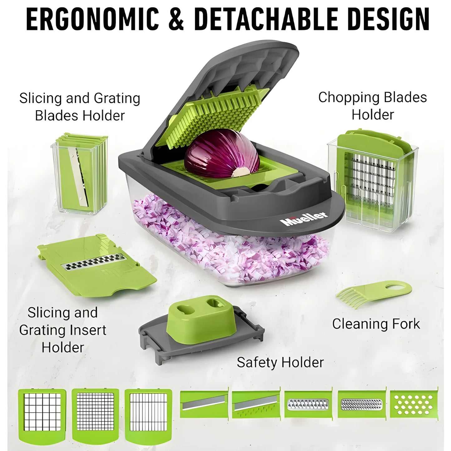 LWLYBH 16 In 1 Kitchen Vegetable Cutter Shredder Grater