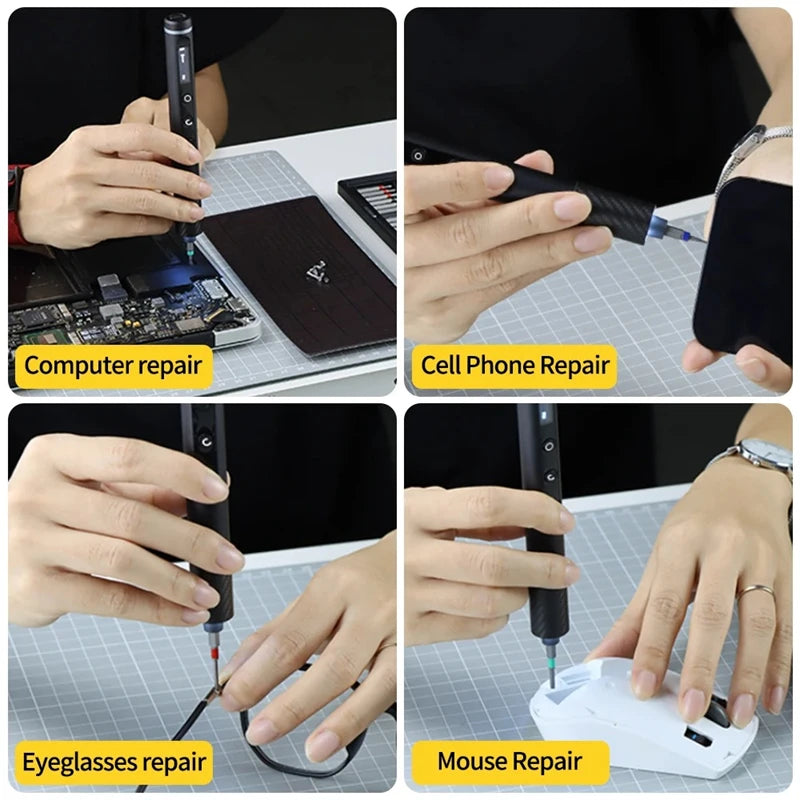 Wireless Rechargeable Screwdriver Set With LED Light Bits