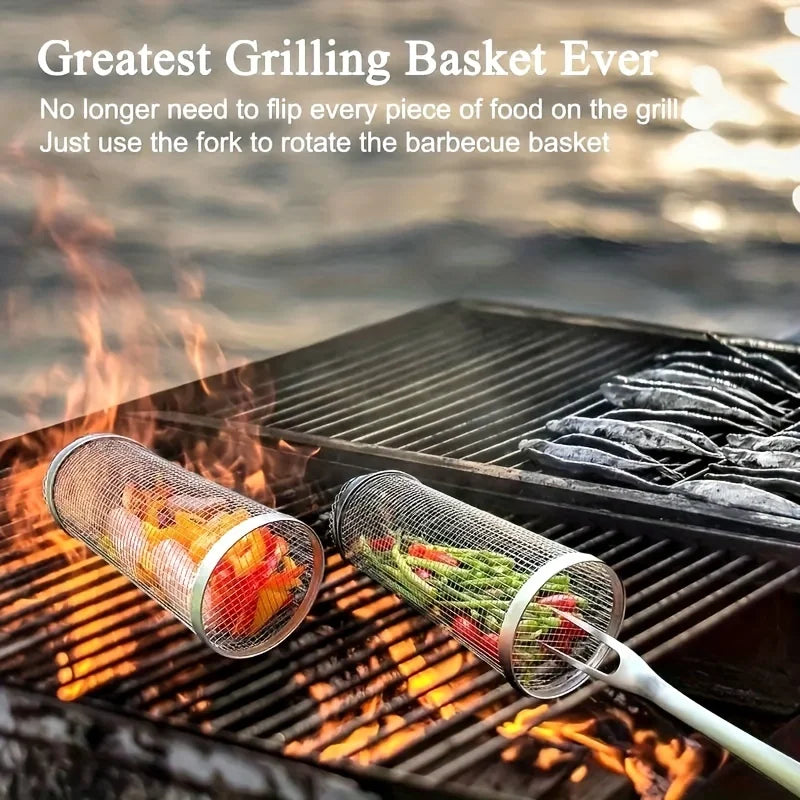 Round Barbecue Grate for Camping and Outdoor Cooking