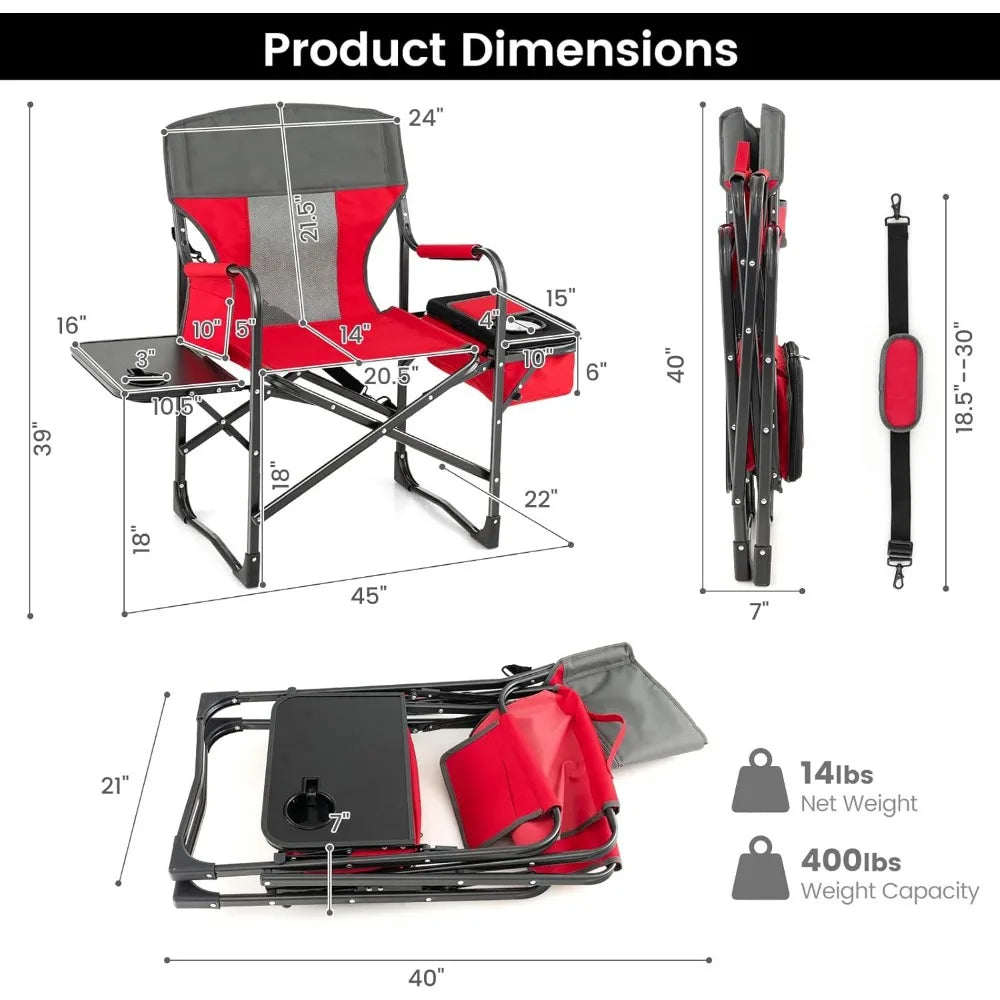 Hign-concerned Camping Folding Chair With Side Table