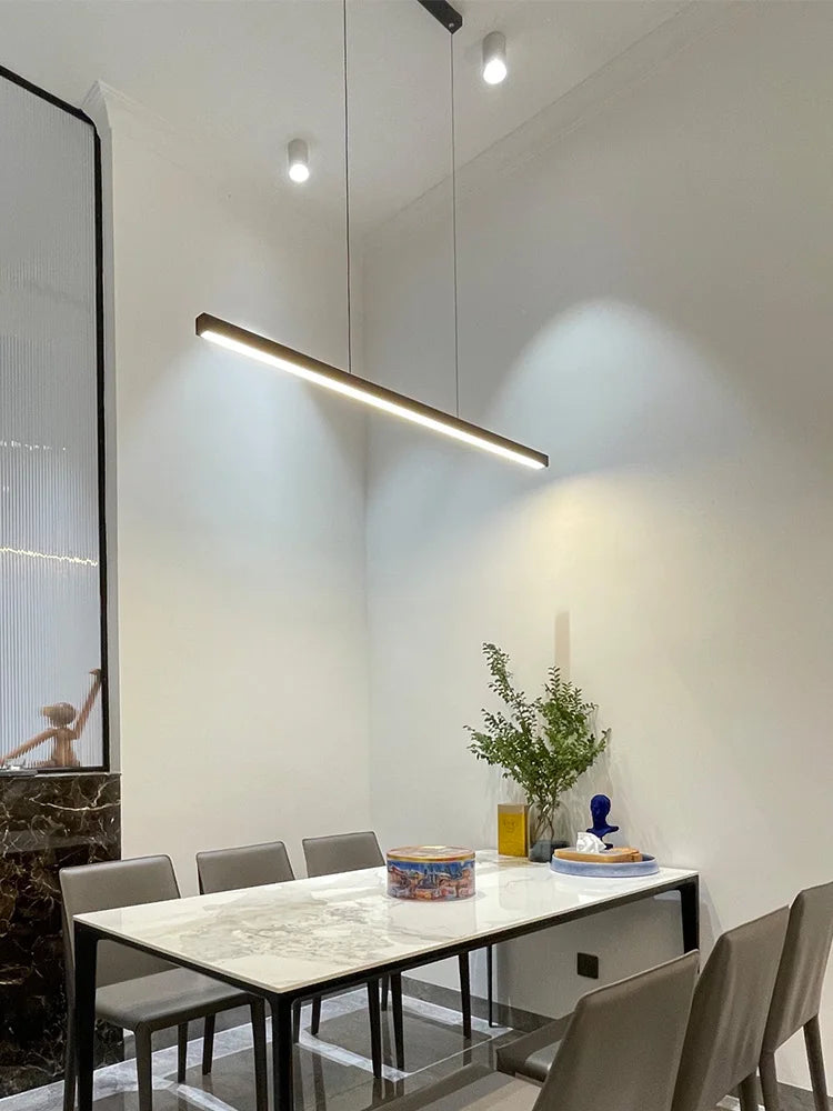Modern Dining Room Chandelier LED Linear Pendant Light for Dining Table Kitchen Bar