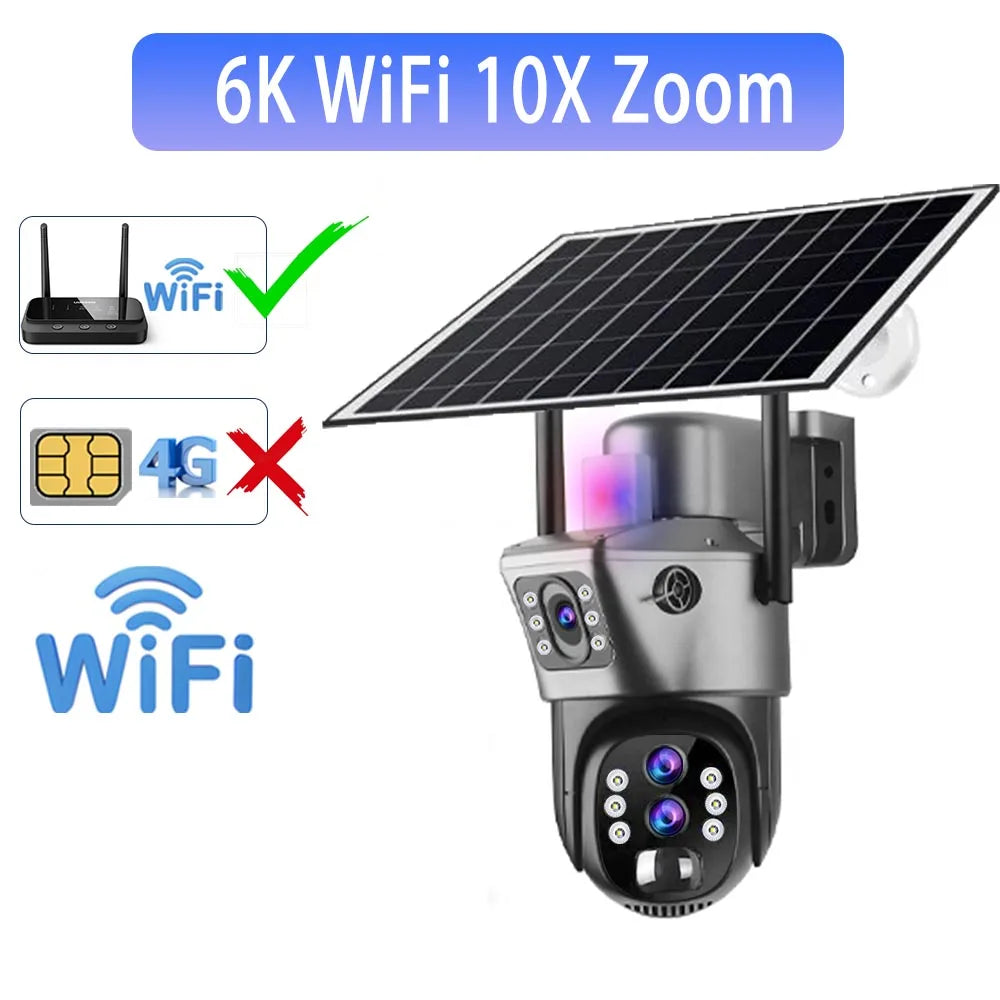 Solar Outdoor Surveillance Camera with 10X Digital Zoom and 4G