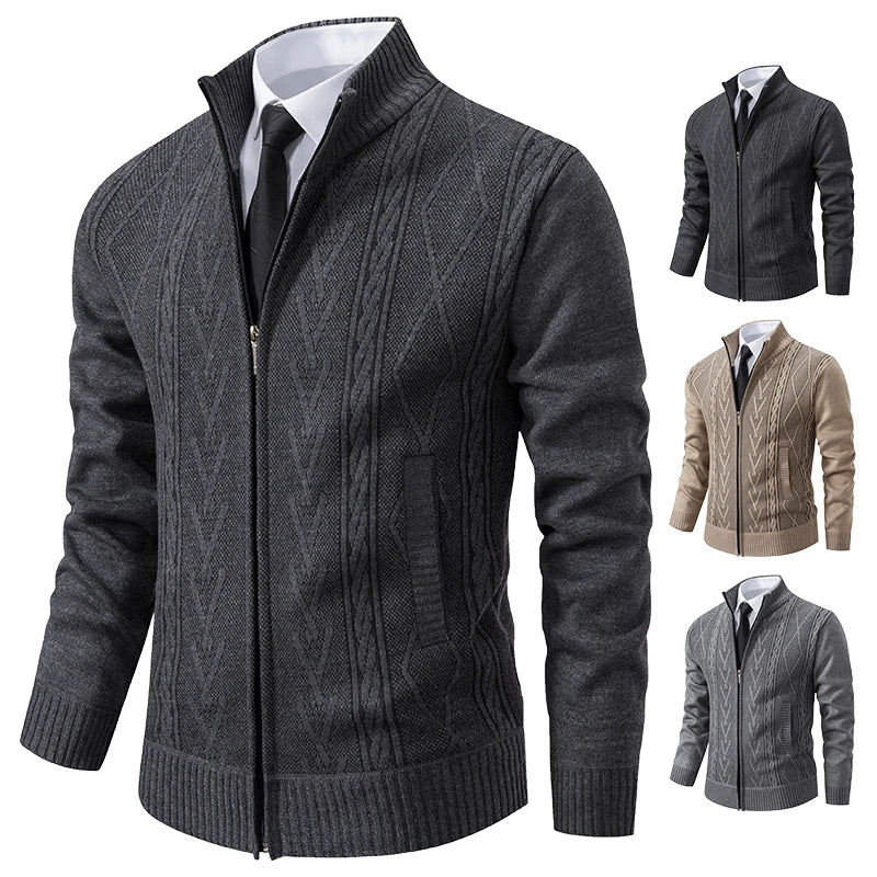 GQXAONC Cashmere Padded Knit Cardigan For Men Fall Winter