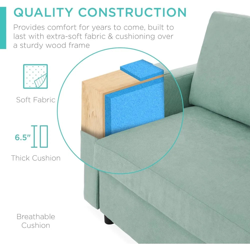 Modern Upholstered L-Shape Sectional Sofa with Chaise Lounge